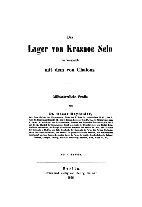 Cover image for book Das Lager von Krasnoe Selo im Vergleich mit dem von Chalons