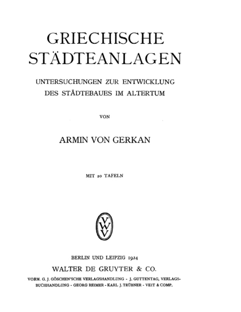 Cover image for book Griechische Städteanlagen