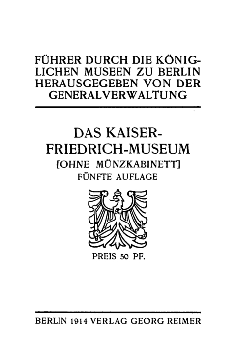 Cover image for book Führer durch die Königlichen Museen zu Berlin
