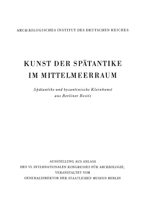 Cover image for book Kunst der Spätantike im Mittelmeerraum