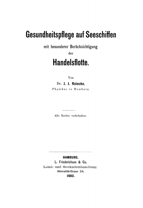 Cover image for book Gesundheitspflege auf Seeschiffen mit besonderer Berücksichtigung der Handelsflotte