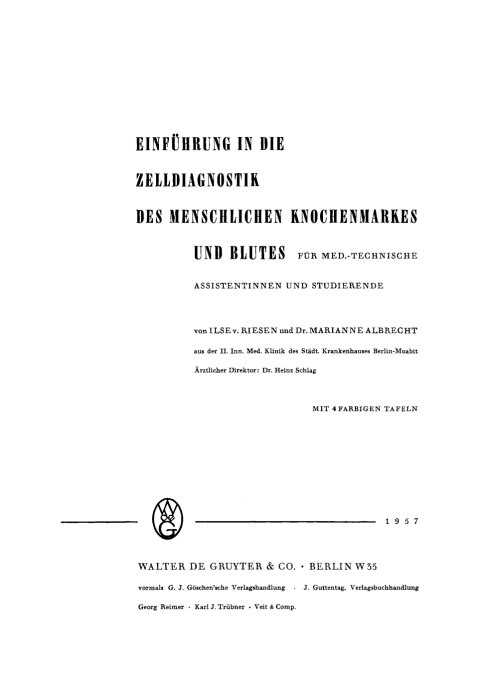 Cover image for book Einführung in die Zelldiagnostik des menschlichen Knochenmarkes und Blutes