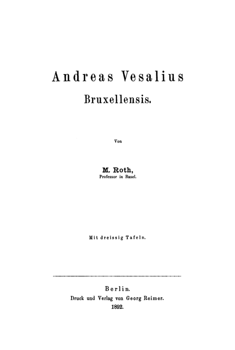 Cover image for book Andreas Vesalius Bruxellensis