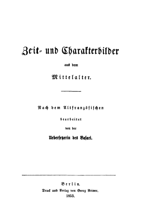Cover image for book Zeit- und Charakterbild aus dem Mittelalter
