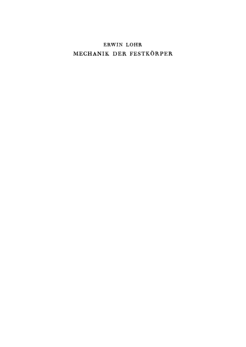 Cover image for book Mechanik der Festkörper