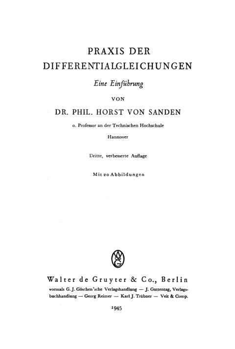 Cover image for book Praxis der Differentialgleichungen