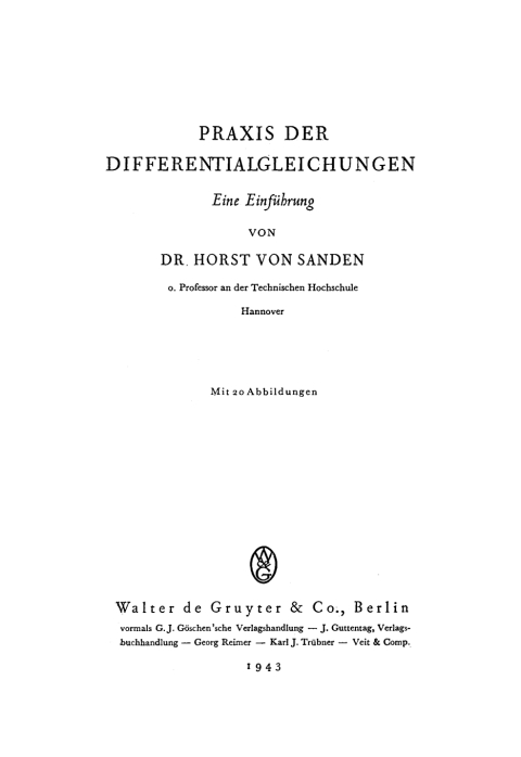 Cover image for book Praxis der Differentialgleichungen
