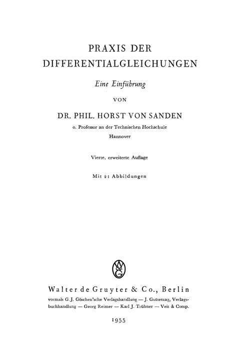 Cover image for book Praxis der Differentialgleichungen