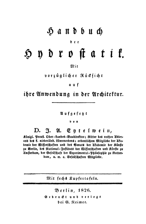 Cover image for book Handbuch der Hydrostatik