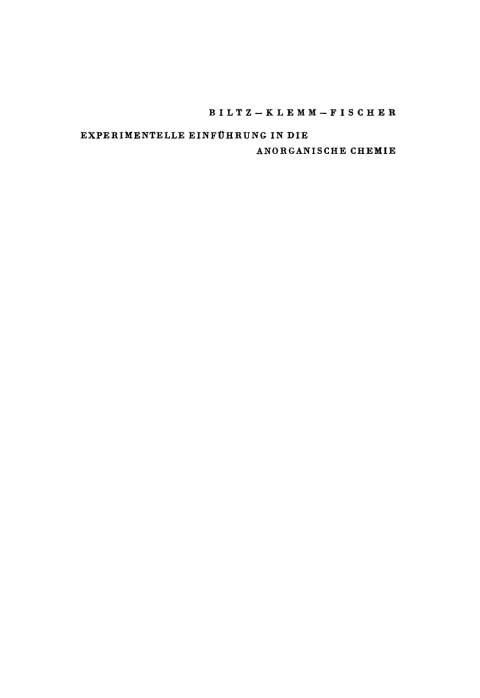 Cover image for book Experimentelle Einführung in die anorganische Chemie