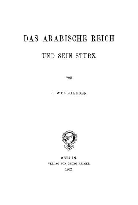Cover image for book Das arabische Reich und sein Sturz