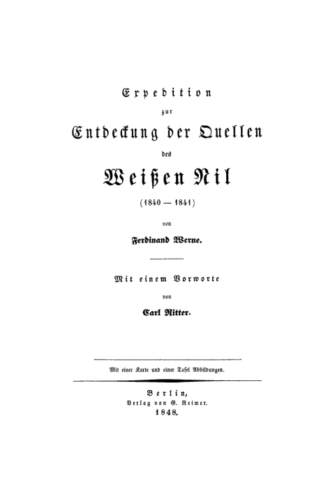 Cover image for book Expedition zur Entdeckung der Quellen des Weißen Nil (1840–1841)