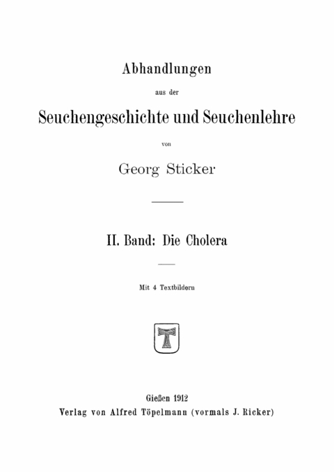 Cover image for book Die Cholera