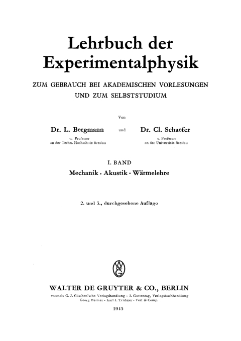 Cover image for book Mechanik – Akustik – Wärmelehre