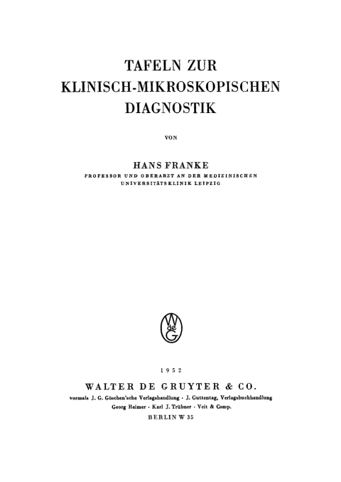 Cover image for book Tafeln zur klinisch-mikroskopischen Diagnostik