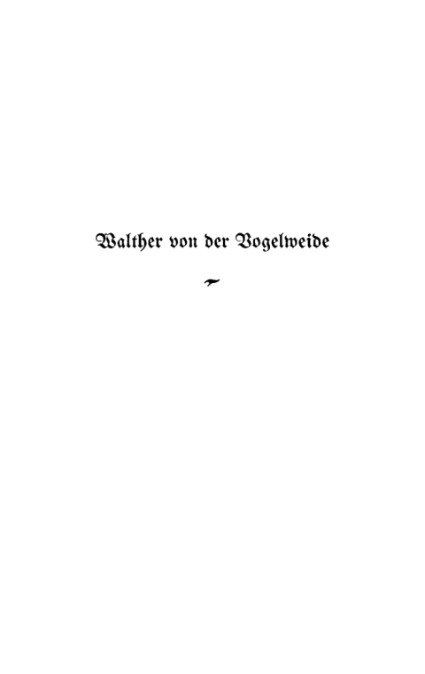 Cover image for book Walther von der Vogelweide