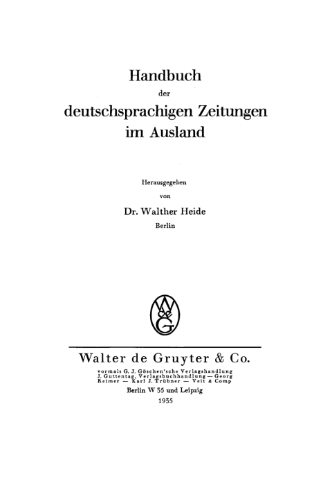 Cover image for book Handbuch der deutschsprachigen Zeitungen im Ausland