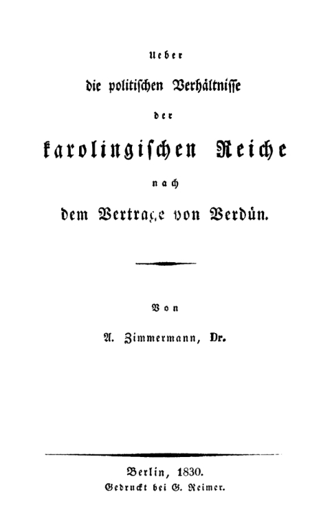 Cover image for book Ueber die politischen Verhältnisse der karolingischen Reiche nach dem Vertrage von Verdun