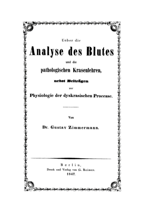 Cover image for book Ueber die Analyse des Blutes und die pathologischen Krasenlehren