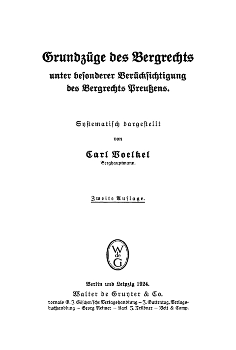 GrundzÃ¼ge des Bergrechts 