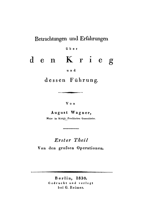 Cover image for book Von den großen Operationen