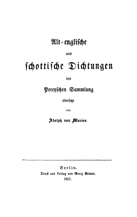 Cover image for book Alt-englische und schottische Dichtungen der Percyschen Sammlung