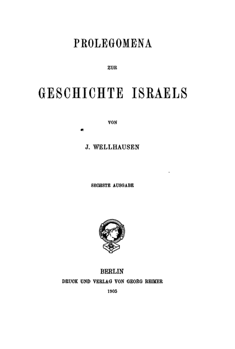 Cover image for book Prolegomena zur Geschichte Israels
