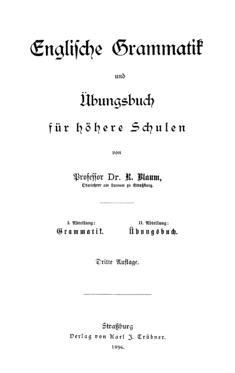Cover image for book Englische Grammatik und Übungsbuch für höhere Schulen