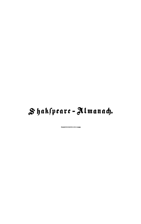Cover image for book Shakspeare-Almanach