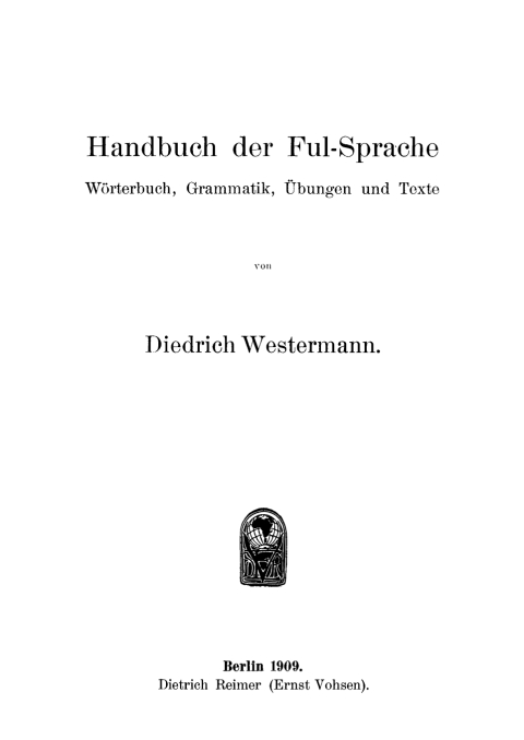 Cover image for book Handbuch der Ful-Sprache