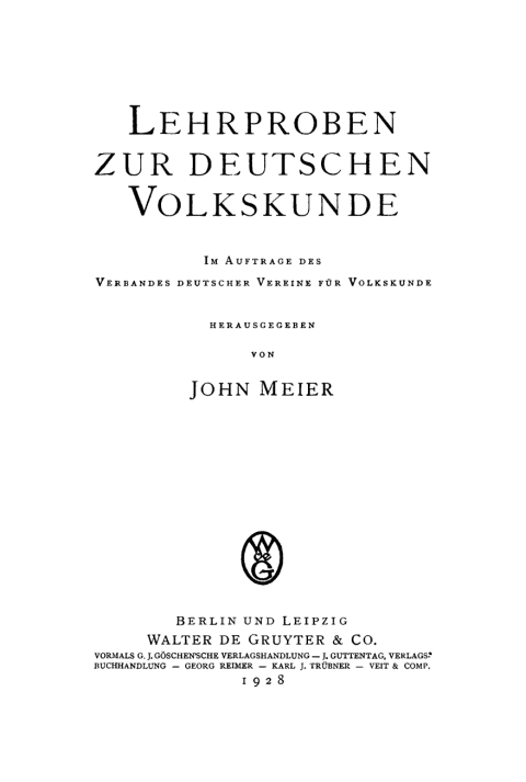 Cover image for book Lehrproben zur deutschen Volkskunde