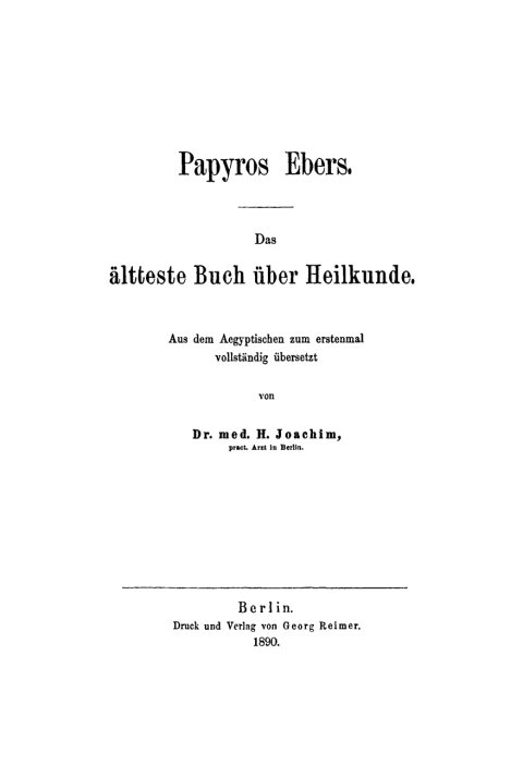 Cover image for book Papyros Ebers
