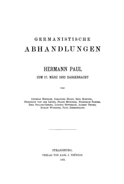 Cover image for book Germanistische Abhandlungen