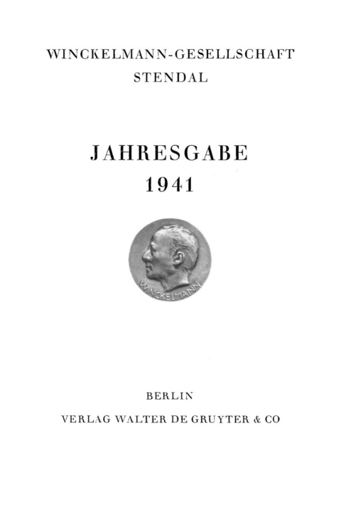 Cover image for book Jahresgabe 1941 der Winckelmann-Gesellschaft