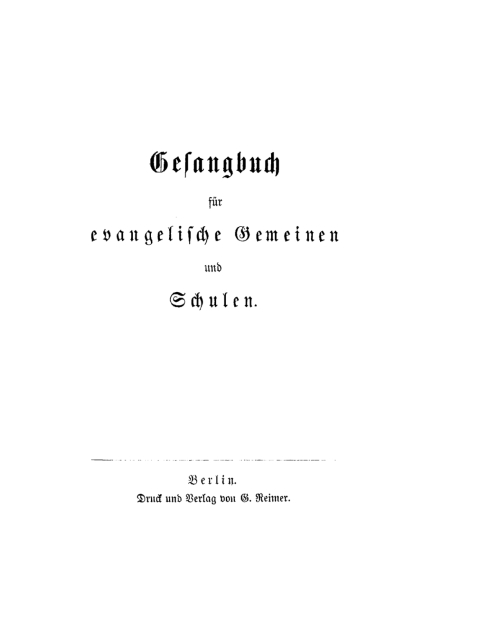 Cover image for book Gesangbuch für evangelische Gemeinen und Schulen