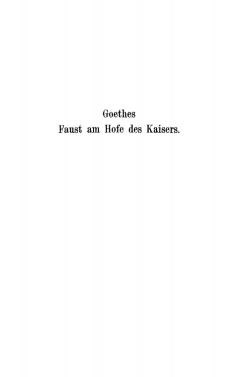 Cover image for book Goethes Faust am Hofe des Kaisers