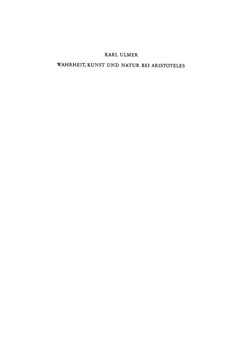 Cover image for book Wahrheit, Kunst und Natur bei Aristoteles