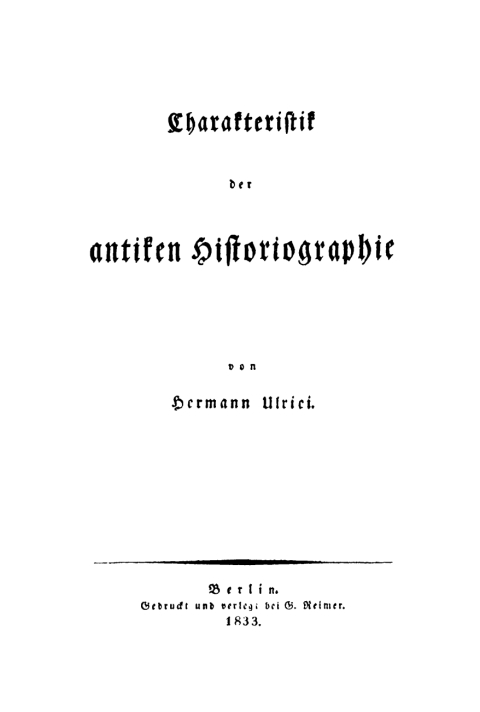 Cover image for book Charakteristik der antiken Historiographie