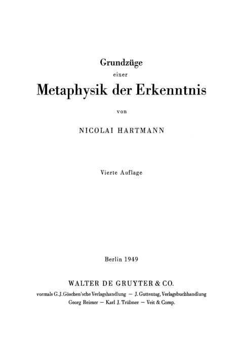 Cover image for book Grundzüge einer Metaphysik der Erkenntnis