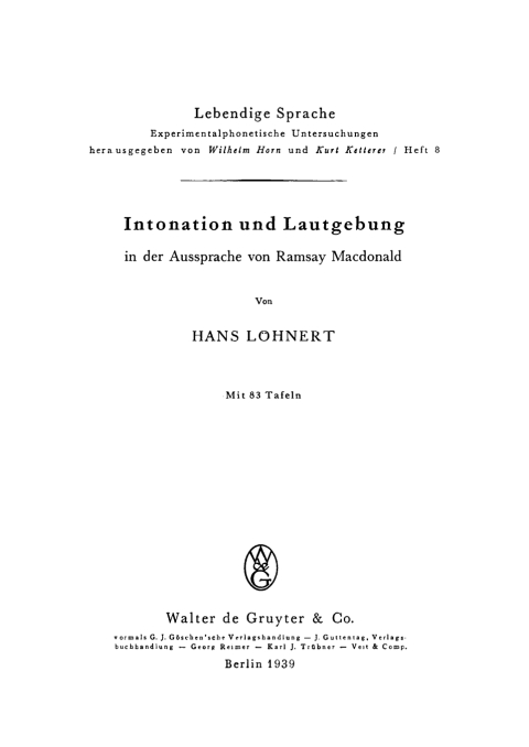 Cover image for book Intonation und Lautgebung in der Aussprache von Ramsay MacDonald