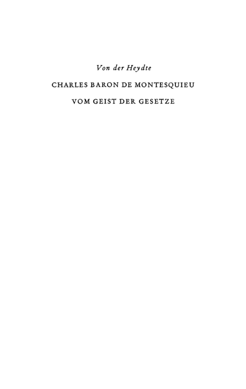 Cover image for book Vom Geist der Gesetze