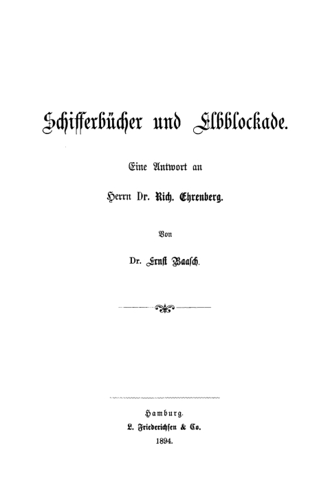Cover image for book Schifferbücher und Elbblockade