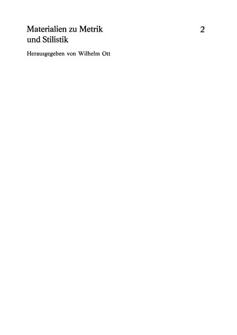 Cover image for book Metrische Analysen zu Vergil Aeneis Buch I