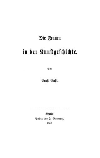 Die Frauen in der Kunstgeschichte