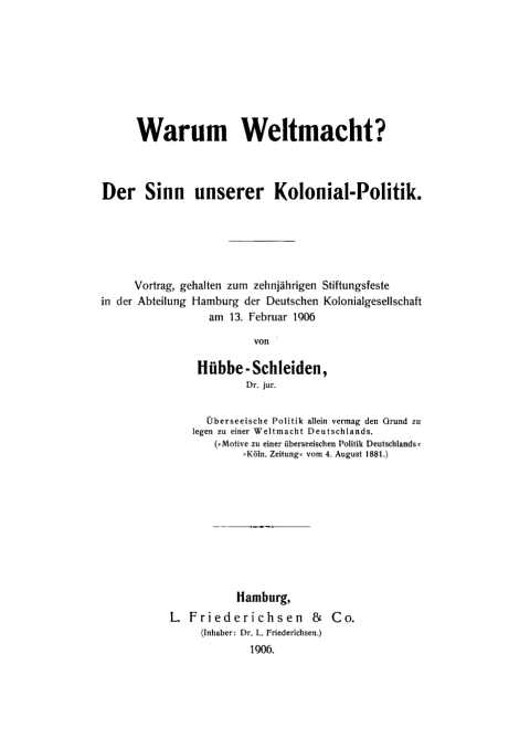 Cover image for book Warum Weltmacht?