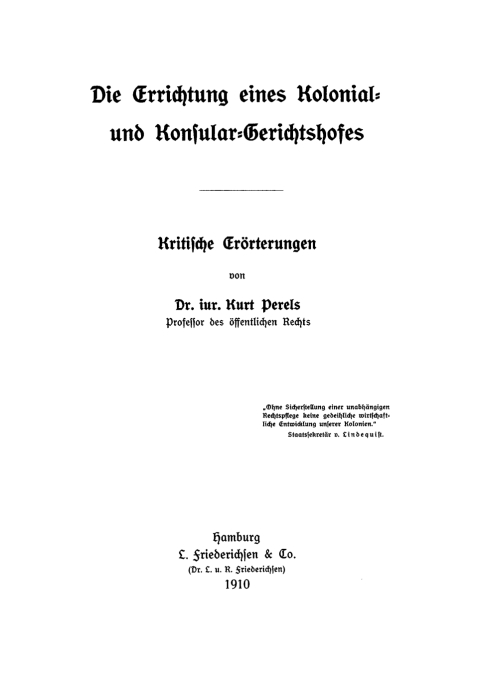 Cover image for book Die Errichtung eines Kolonial- und Konsular-Gerichtshofes