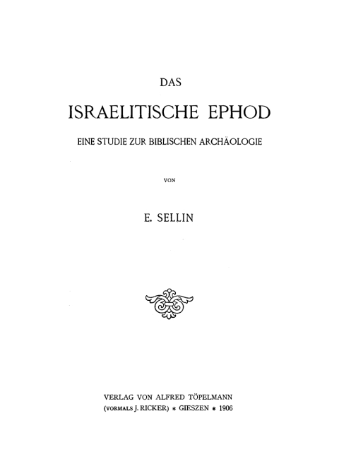 Cover image for book Das israelitische Ephod