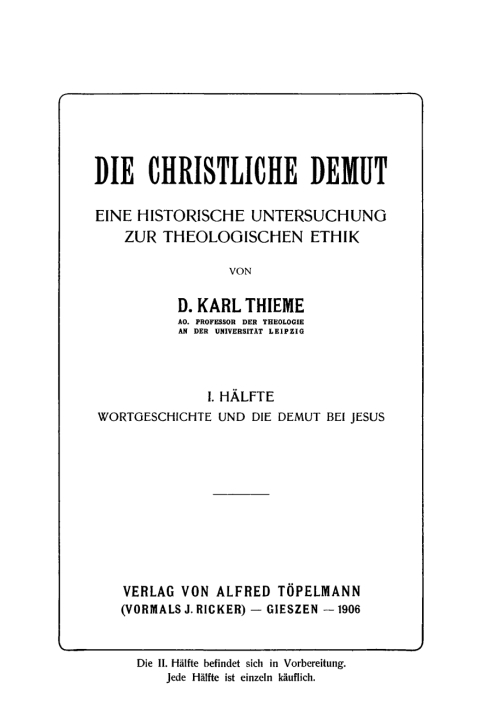Cover image for book Wortgeschichte und die Demut bei Jesus