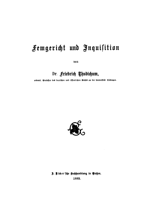 Cover image for book Femgericht und Inquisition