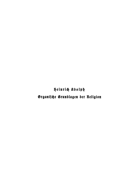 Cover image for book Organische Grundlagen der Religion
